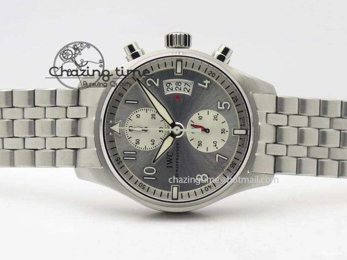 MIROTIME 0315 Pilot Chrono SS IW387809 ZF 1:1 Best Edition Silver Dial On SS Bracelet A Trendsetting 7327